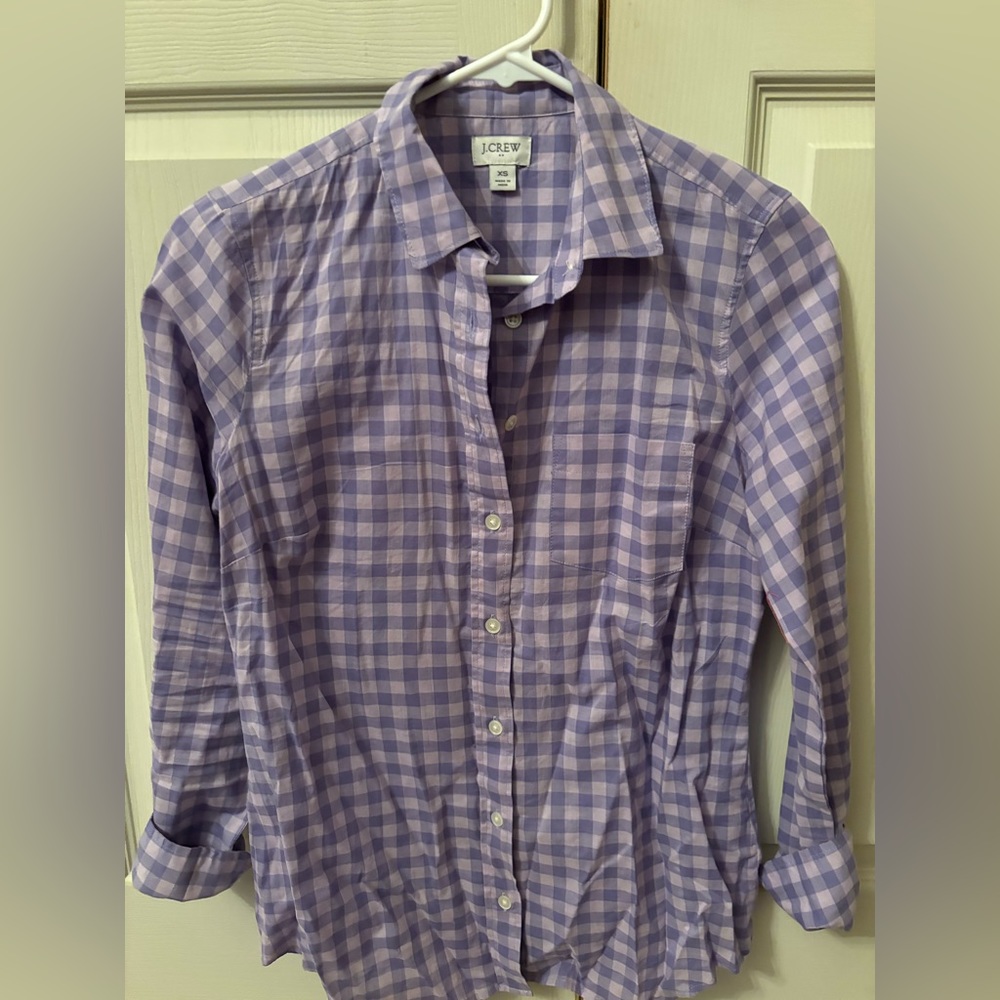 Gingham Button- Up Shirt